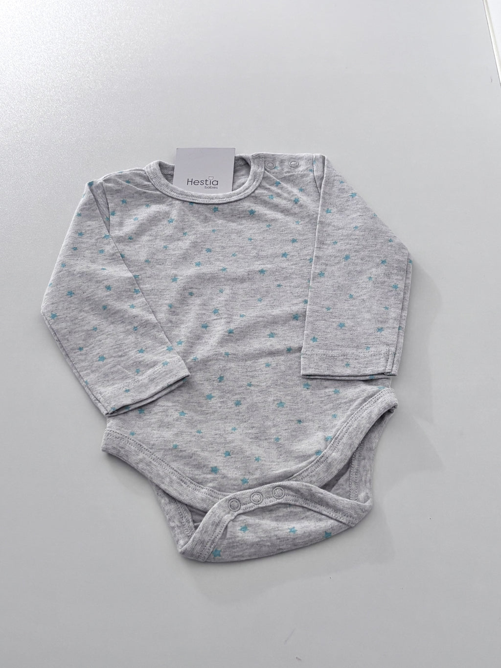 TEAL STAR PRINT ONESIE 3-6months