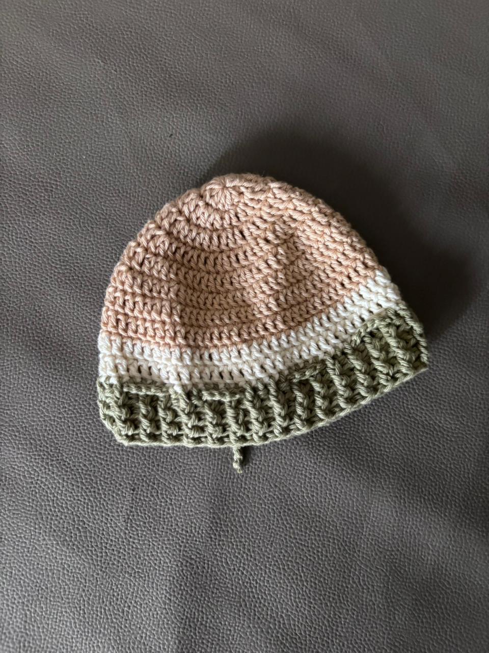 HANDMADE TRICOLOUR COTTON CROCHET CAP [PREORDER]