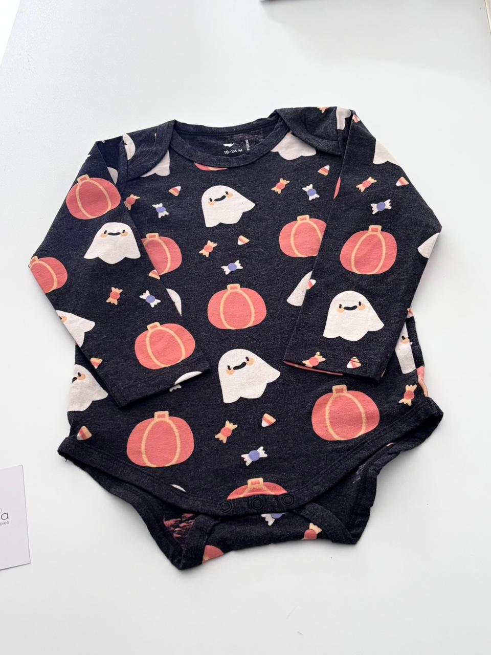 HALLOWEEN DARK GREY ONESIE 18-24 MONTHS