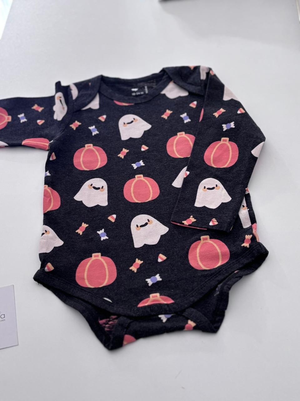 HALLOWEEN DARK GREY ONESIE 18-24 MONTHS