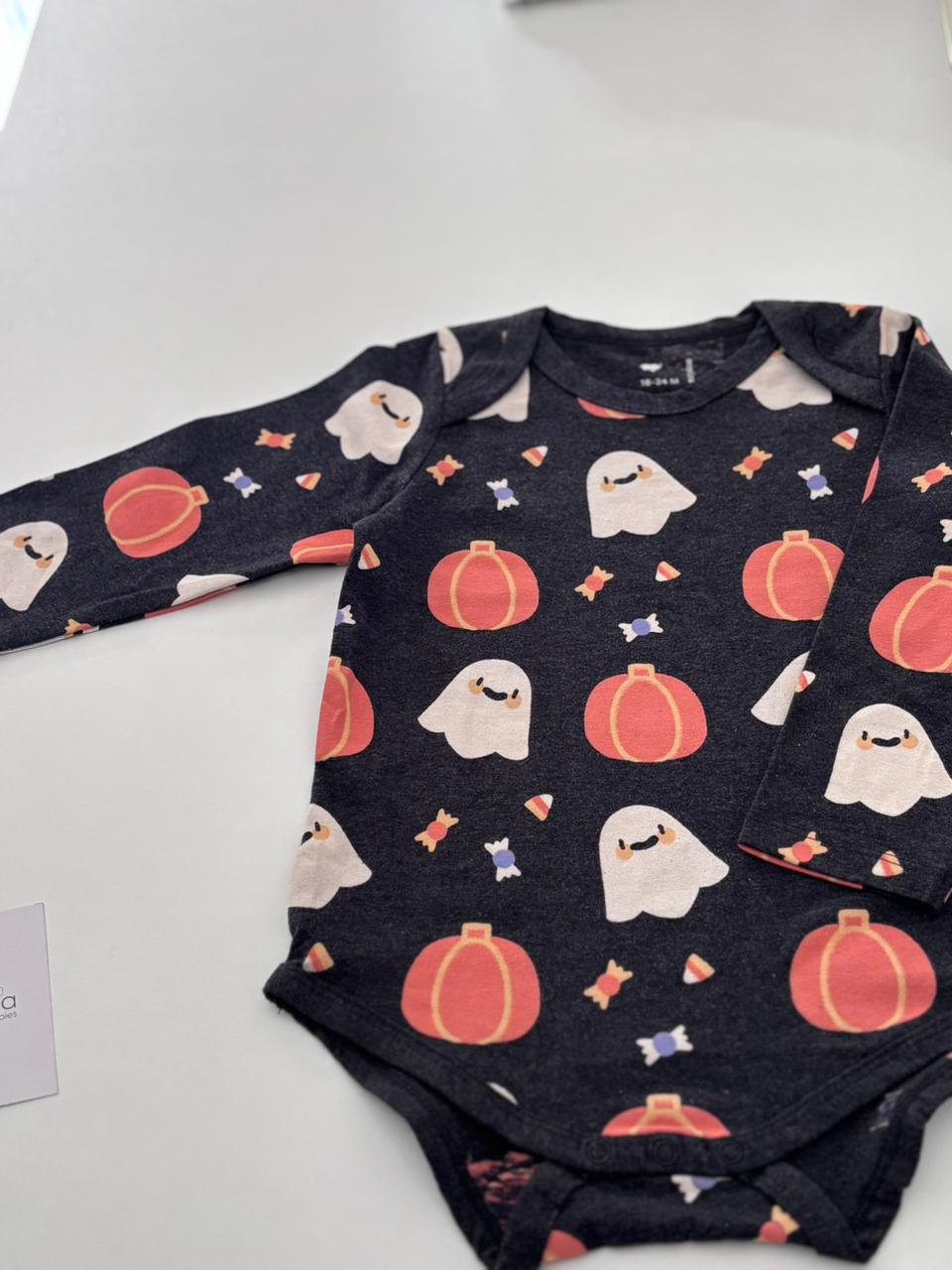 HALLOWEEN DARK GREY ONESIE 18-24 MONTHS