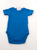 CUSTOM PRINTE D BABY ONESIE BLUE COLOR [ 3-6 MONTHS]