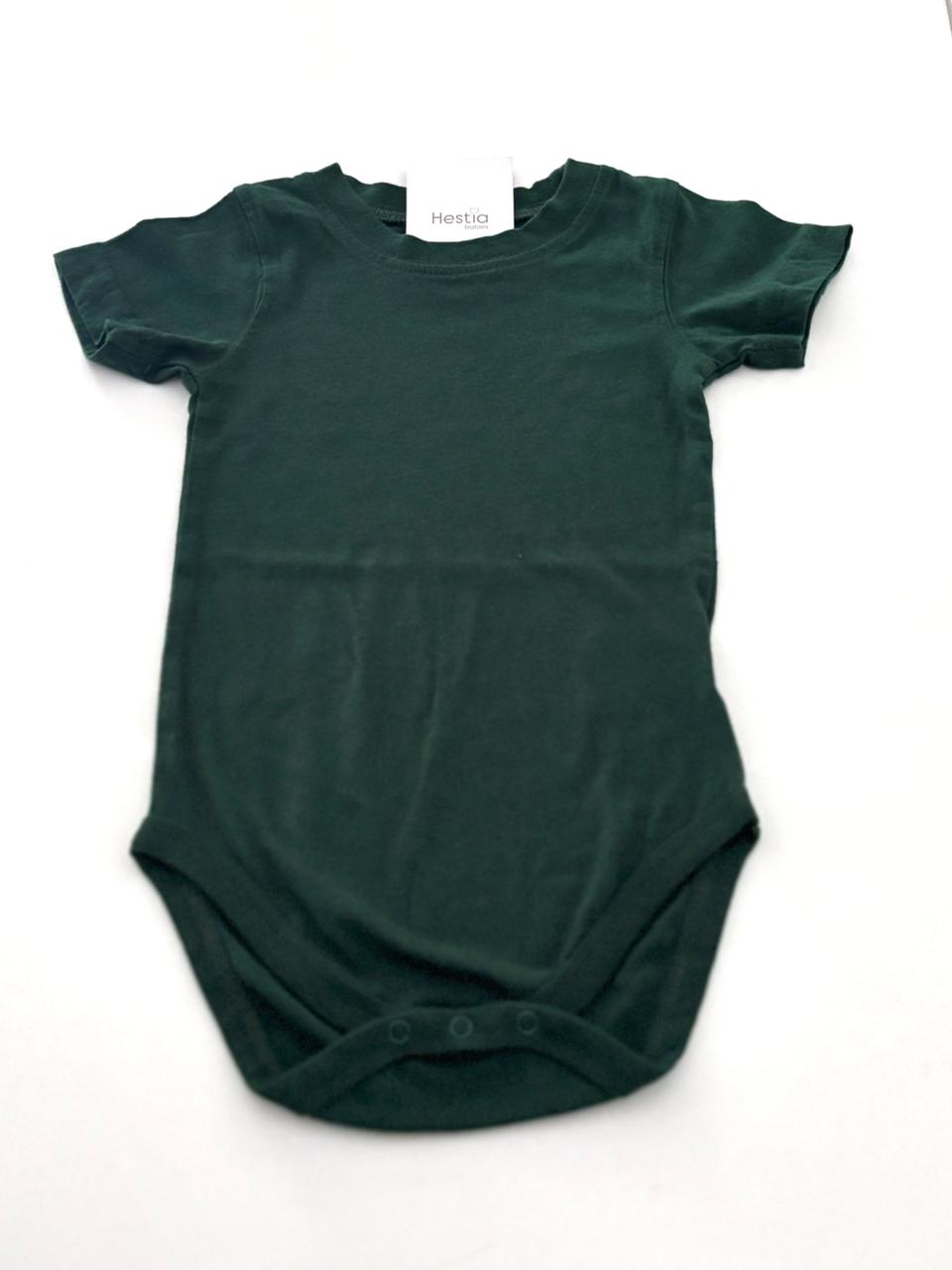 CUSTOM PRINTED BABY ONESIE DEEP GREEN